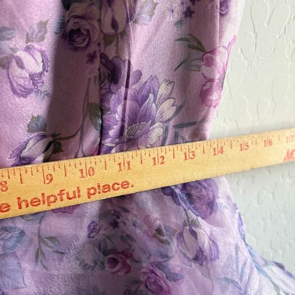 Lulus Lulu's Oh-So Stunning Purple Floral Organza Tiered Midi Dress Size M - Picture 7 of 8